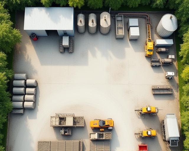 Bird’s-eye view of Curbrite production yard