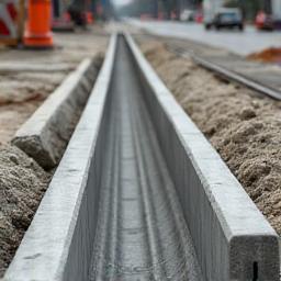 Concrete drainage channel installation